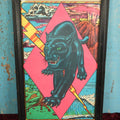 Lot 031 - Vintage Framed Black Light Poster The Panther Of The Elements, Marked Menlo, Circa 1970s, Anachronistic Framing