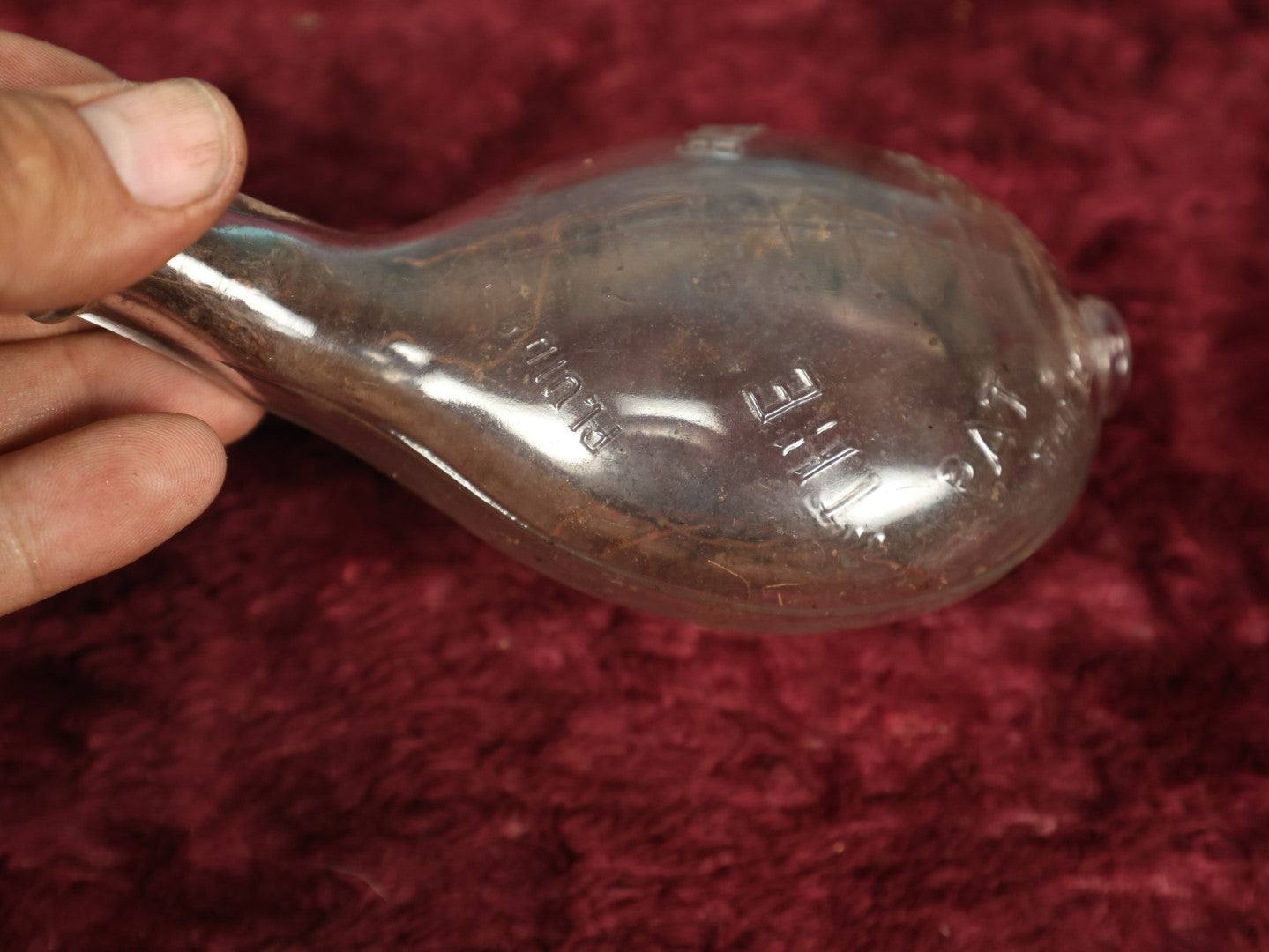 Lot 033 - Antique The Gotham Co. "The Best" Nursing Bottle, "Murder Bottle," With Unique Stick Growing, Curling Around Inside Of It, Folk Art / Found Art, Circa 1890s