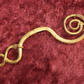 Lot 036 - Unusual Curly Brass Snake Ornament, Has Tines For Mounting To Something