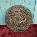 Lot 044 - Antique Cast Metal Wall Hanging Plaque Showing Adam And Eve Expelled From The Garden Of Eden,