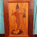 Lot 047 - Vintage Nude Dutch Girl Marquetry Inlay Wall Hanging Decor, A Fun Twist On The Classic Dutch Girl Image