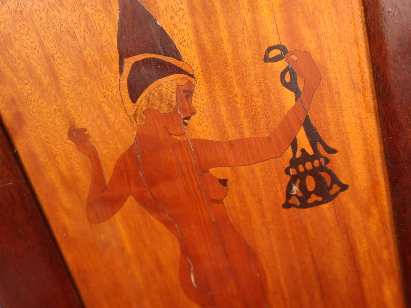 Lot 047 - Vintage Nude Dutch Girl Marquetry Inlay Wall Hanging Decor, A Fun Twist On The Classic Dutch Girl Image