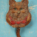 Lot 057 - Vintage Kit Kat Cat Pendulette Clock By Lux, Marked Lux Clock Mfg. Co. Inc., Waterbury Connecticut, D-09019, Pat. 1928296, No Key, Damage To Tail, Not Wound Or Tested