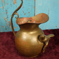 Lot 059 - Vintage Brass Pitcher With Bird Perched Ornament, Various Denting, Wear, Corrosion, Discoloration, Overall Handsome, Please Clean Before Use