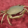 Lot 063 - Vintage Brass Crab Ashtray Trinket Box, Hinged Shell Lid