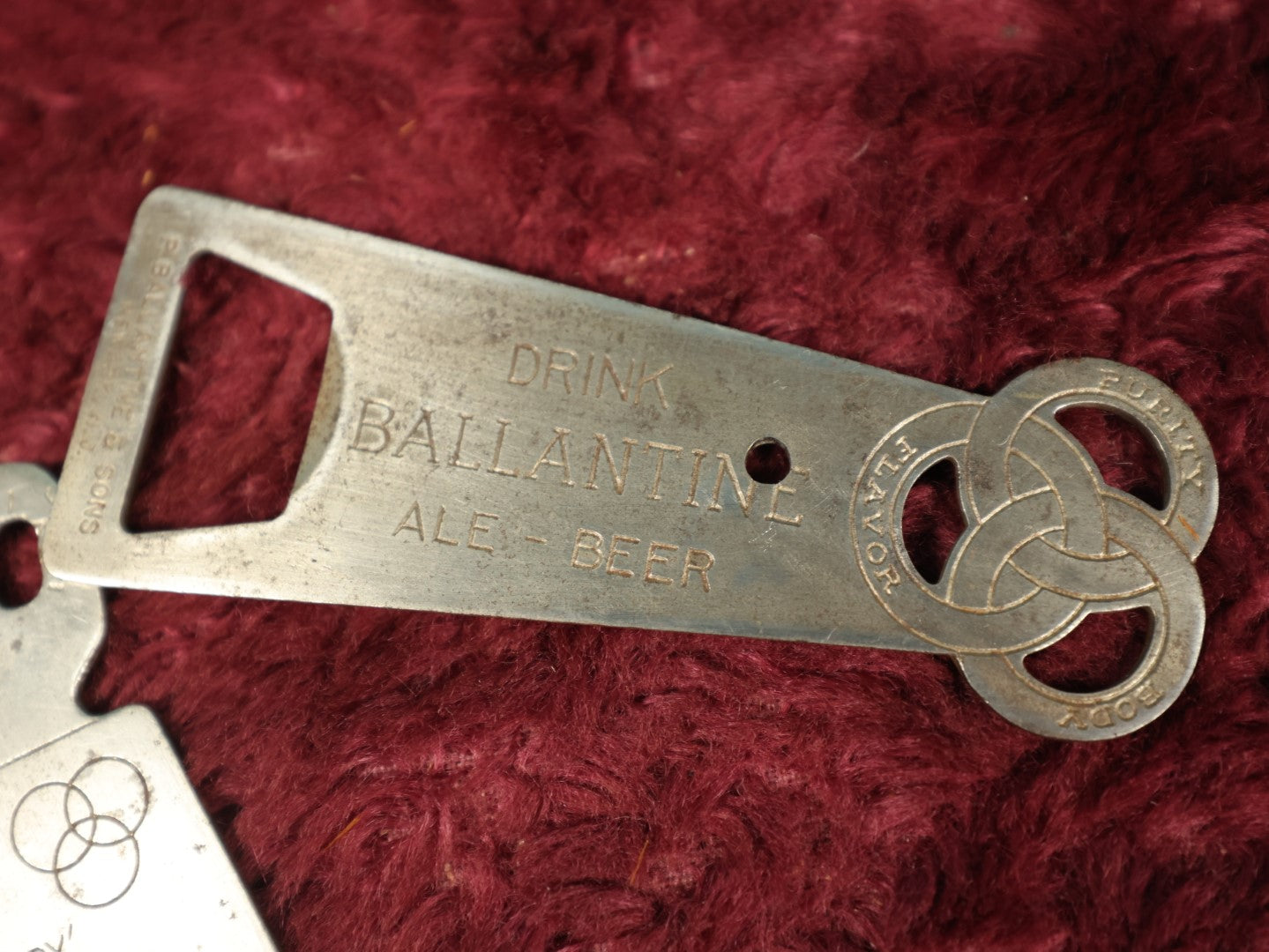 Lot 064 - Pair Of Vintage Ballantine Beer Bottle Openers Including Ok Sign With Hand, "Handy Way To Order"