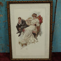 Lot 072 - Antique Bachelor Belles "The Quarrel" Framed Print By Harrison Fisher, Circa 1908