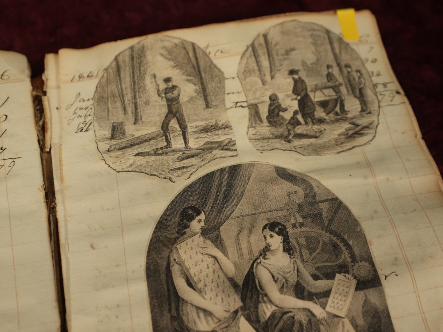 Lot 074 - Extensive 19th Century Ledger Turned Scrap Book, Absolutely Packed With Poems, Illustrations Cut From Newspaper And Magazines, Handwriting And More, Cover Detached