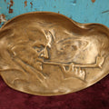Lot 083 - Antique Metamorphic Cast Metal Tray With Man Smoking Pipe, Smoke Surrounds Him, Marked E.F. Caldwell & Co., Inc., 6313