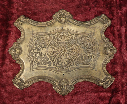 Lot 087 - Antique Cast Metal Tray With Northwind Faces, Women's Faces, Salvaged Segment From An Ornate Victorian Side Table