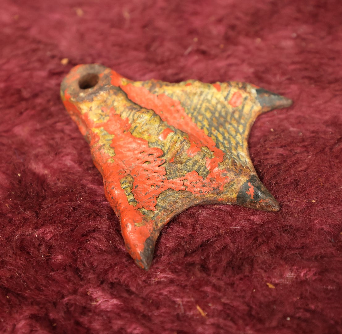 Lot 096 - Antique Cast Iron Duck Foot, Webbed Foot, With Original Paint And Remnants Of Paint Over, Found Object