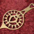 Lot 100 - Antique Cast Metal Trivet With Heart Shape In Large Sun, Hearts On Handles, Footed