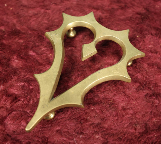 Lot 101 - Antique Cast Metal Trivet With Heart Design, Georgian Oak Leaf Design, Footed