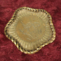 Lot 103 - Vintage Woven Brass Basket With Lotus Motif, Not Cast, Metal Is Actually Woven