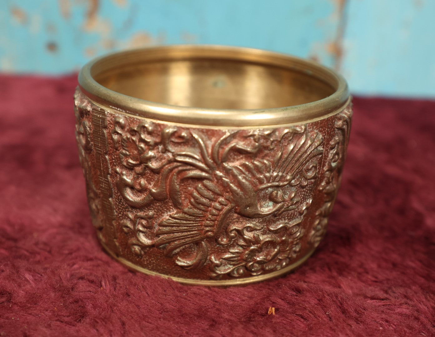 Lot 104 - Antique Cast Metal Threaded Collar With Phoenix Motif, Fragment Of Some Larger Item Or Object, Ornament