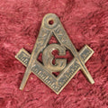 Lot 107 - Vintage Cast Metal Masonic Free Masons Emblem, Compass And Square With G