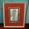 Lot 130 - Vintage Mixed Media Nude Silhouette Of Woman In Frame With Red Mat With Marbling