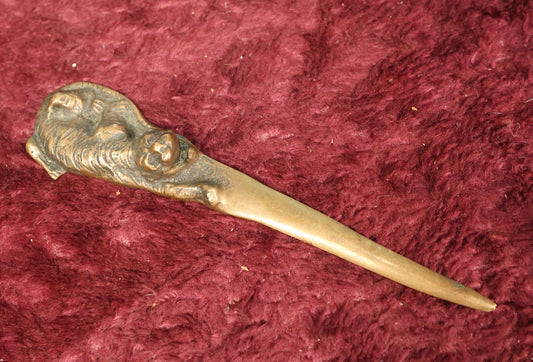 Lot 132 - Antique Cast Metal Bronze Crawling Tiger Letter Opener