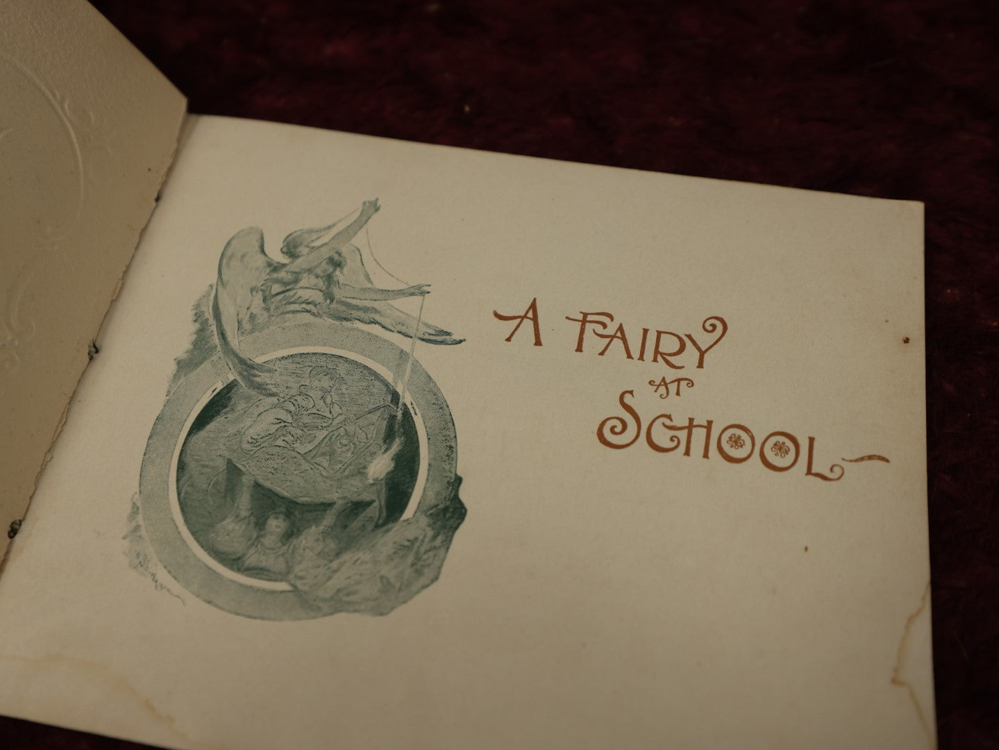 Lot 137 - A Fairy At School Antique Illustrated Booklet Teaching Handicraft, Home Chores, Whimsical Illustrations Of Fairies And More