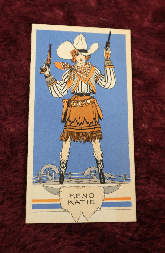 Lot 142 - Keno Katie Ephemera, Wild And Wooly Bridge Card Game Score Card, Circa 1917, Published Under Patent No. 1,558,838, The Buzza Co., Minneapolis, United States, Marked Vb 178