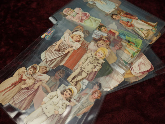 Lot 145 - Massive Cache Lot Of Good Condition Paper Doll Advertisements With Accompanying Clothes, Nearly 50 Complete Sets, Worcester Salt Co, Sunshine Biscuits, Thread, Coffee, And More