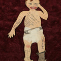 Lot 146 - Vintage Folk Art Ephemera Of Crying Baby, Paper Cut And Painted, April Fool's Day Gag, Cloth Diaper