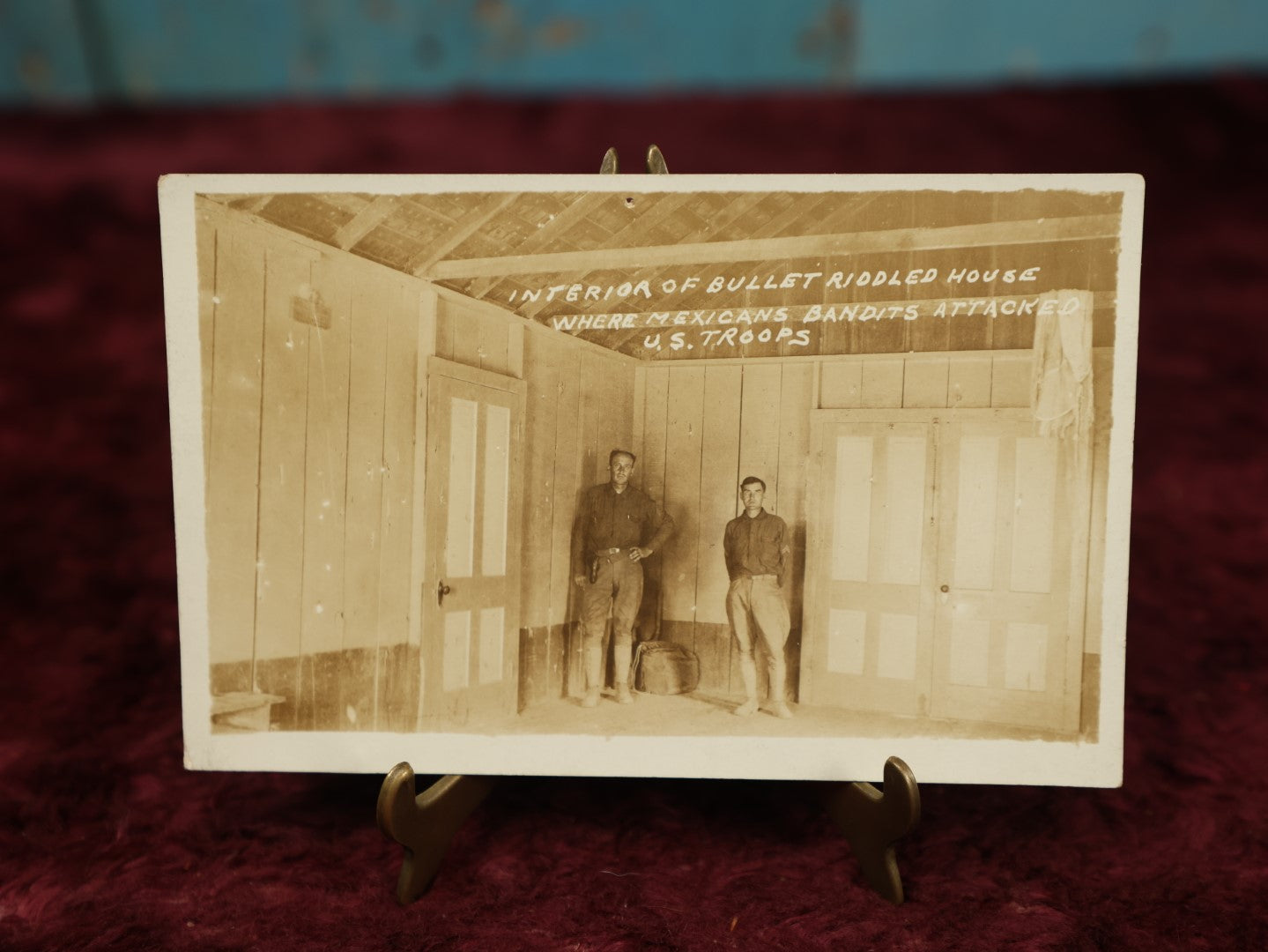 Lot 148 - Single Postcard - RPPC Real Photo Postcard Of Interior Of Bullet Riddled House Where Mexican Bandits Attacked U.S. Troops, No Writing