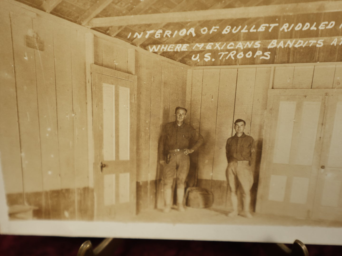 Lot 148 - Single Postcard - RPPC Real Photo Postcard Of Interior Of Bullet Riddled House Where Mexican Bandits Attacked U.S. Troops, No Writing