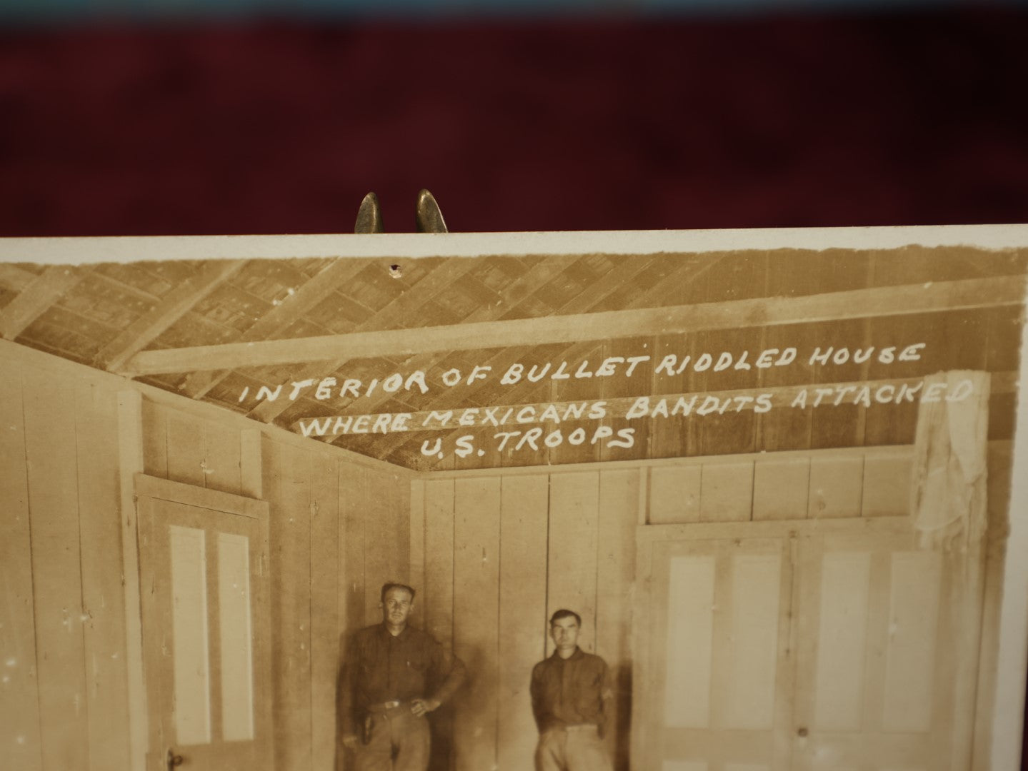 Lot 148 - Single Postcard - RPPC Real Photo Postcard Of Interior Of Bullet Riddled House Where Mexican Bandits Attacked U.S. Troops, No Writing