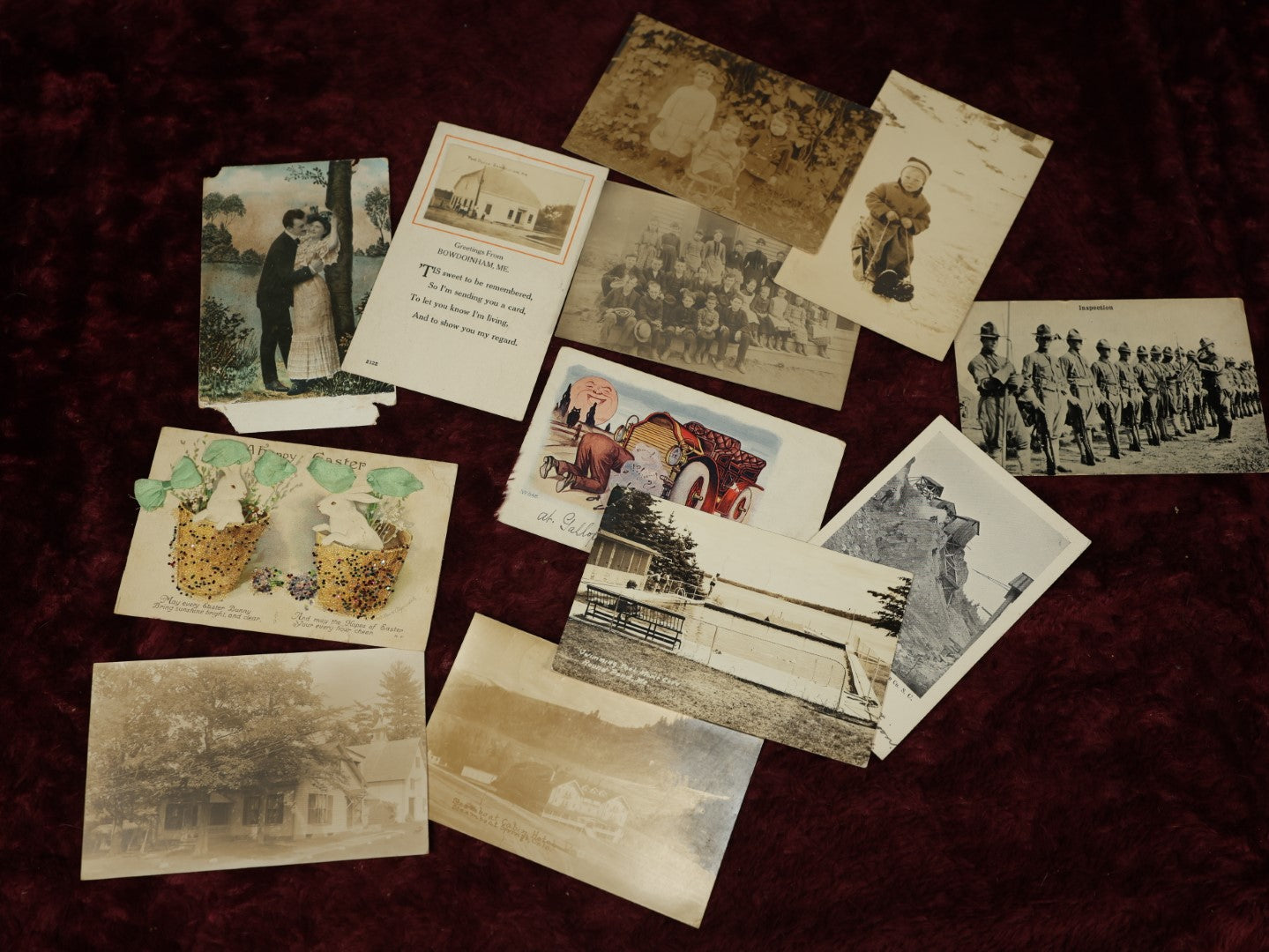 Lot 153 - Grouping Of Twelve Vintage And Antique Postcard Including RPPC, Novelty, Ophir Gold Mines