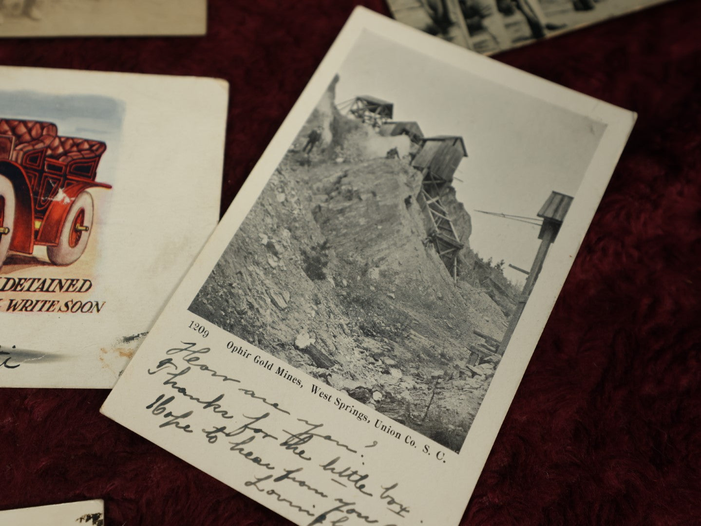 Lot 153 - Grouping Of Twelve Vintage And Antique Postcard Including RPPC, Novelty, Ophir Gold Mines