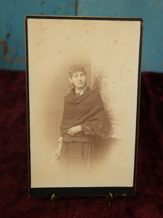 Lot 156 - Single Large Size "Boudoir" Cabinet Card Of Pretty Young Woman Wearing Shawl