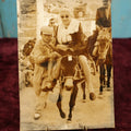 Lot 174 - Single Snapshot Photo - Young Boy Assisting Old Woman Riding Donkey