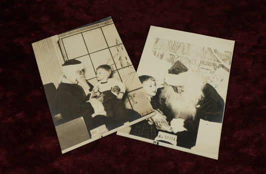 Lot 175 - Pair Of Snapshot Photos Of Boy On Christmas With Santa