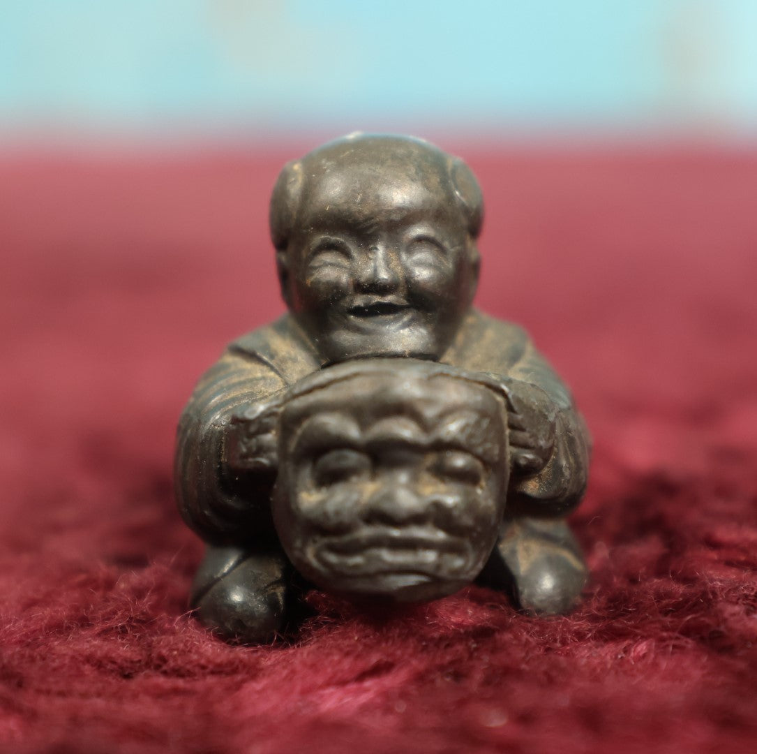 Lot 006 - Antique Crane & Breed Casket Company Cast Iron Advertising Paperweight, "Boojum," Buddha Like Figure, Cincinnati, Ohio, 1914