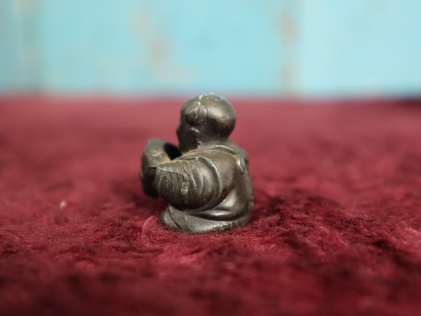 Lot 006 - Antique Crane & Breed Casket Company Cast Iron Advertising Paperweight, "Boojum," Buddha Like Figure, Cincinnati, Ohio, 1914