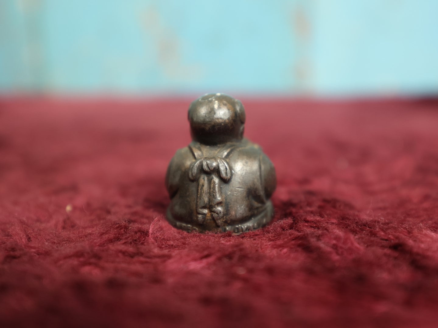 Lot 006 - Antique Crane & Breed Casket Company Cast Iron Advertising Paperweight, "Boojum," Buddha Like Figure, Cincinnati, Ohio, 1914