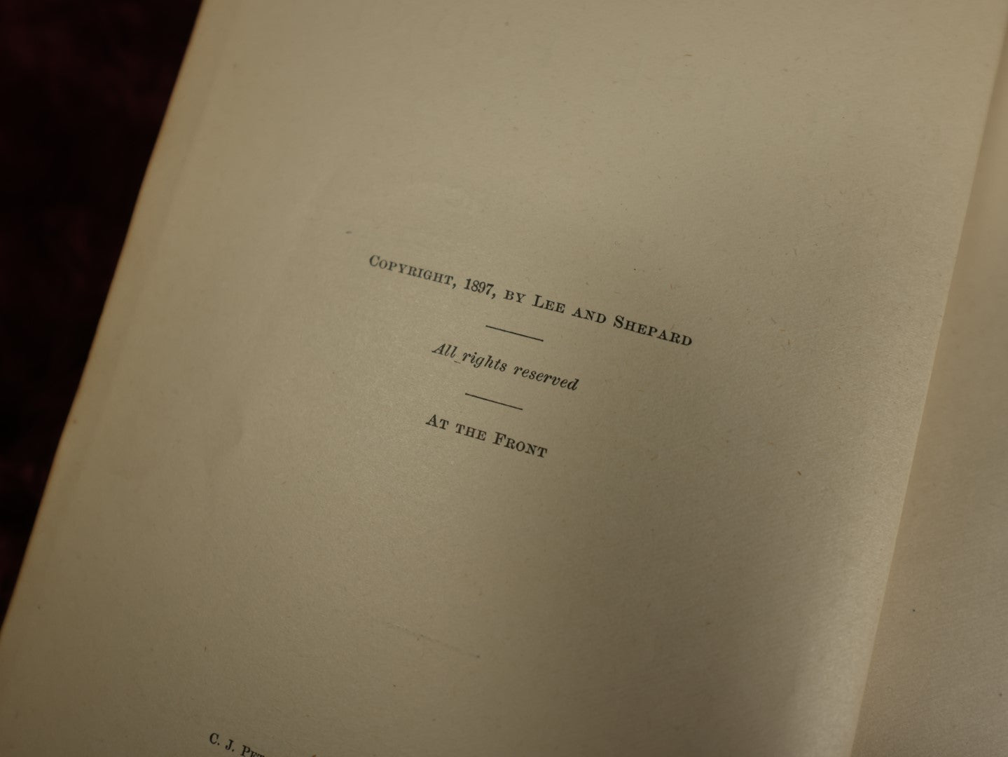 Lot 020 - Antique Civil War Book, "At The Front: The Blue And The Gray On Land," By Oliver Optic, Boston, 1897