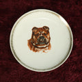 Lot 024 - Antique Bully Dog Pitbull Bulldog Plate, Marked Sevres