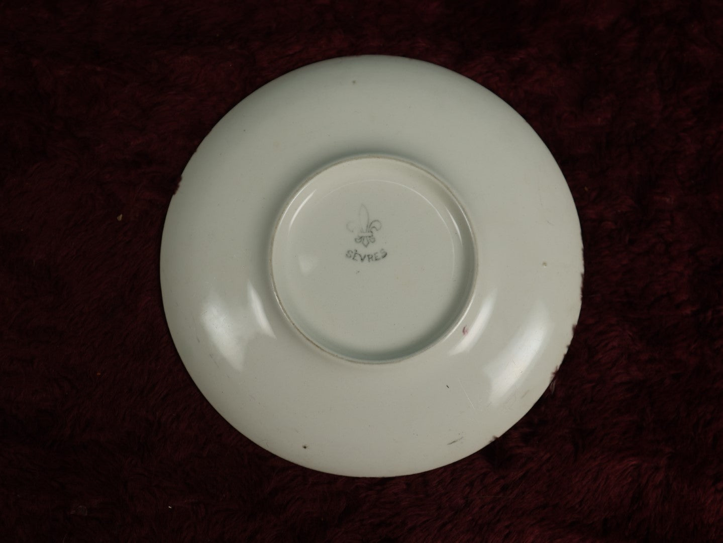 Lot 024 - Antique Bully Dog Pitbull Bulldog Plate, Marked Sevres