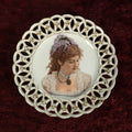 Lot 026 - Antique Porcelain Plate With Printed Image Of Woman, Marked C.T., Carl Tielsch & Co., Altwasser, Silesia, Now Poland
