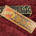 Lot 029 - Antique Embossed Black Dominoes, Patented 1865 & 1869, Re-Issued 1874, In Original Box, Appears Complete
