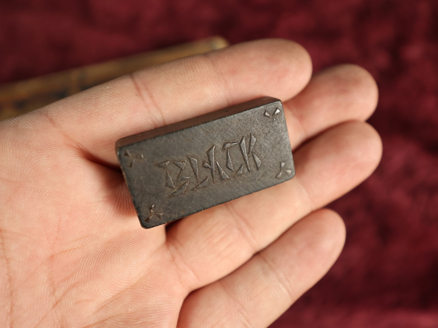 Lot 029 - Antique Embossed Black Dominoes, Patented 1865 & 1869, Re-Issued 1874, In Original Box, Appears Complete