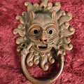 Lot 042 - Guardian Lion Face Cast Metal Sanctuary Door Knocker, Likely A Vintage Fantasy Piece, Highly Decorative