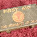 Lot 044 - Vintage U.S. Army Medical Department First Aid Kit Metal Box, For Emergency Use, Empty, With Handles
