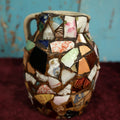 Lot 050 - Vintage Ceramic Memory Jug, Small Pitcher Plastered With Various Pieces Of Porcelain, Ceramics, And More