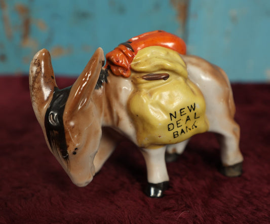 Lot 051 - Vintage New Deal Donkey Still Bank From The Franklin D. Roosevelt Presidential Campaign, Circa 1940s, Made In Japan