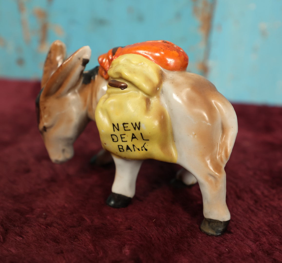 Lot 051 - Vintage New Deal Donkey Still Bank From The Franklin D. Roosevelt Presidential Campaign, Circa 1940s, Made In Japan