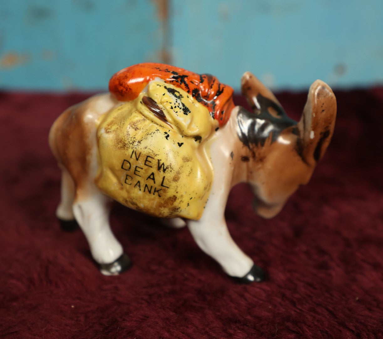 Lot 051 - Vintage New Deal Donkey Still Bank From The Franklin D. Roosevelt Presidential Campaign, Circa 1940s, Made In Japan