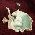 Lot 052 - Vintage Porcelain, Bisque Woman Ice Skater Figure Skater Fallen On Behind, Made In Occupied Japan, Ardalt 6350